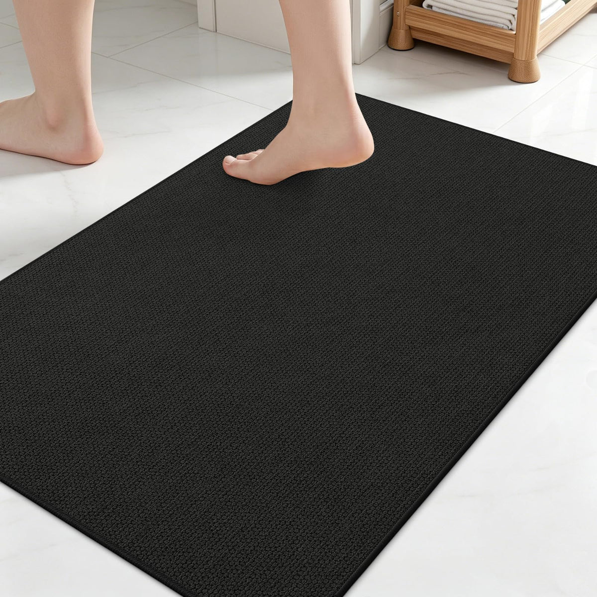 Smiry Ultra Thin Bath Mat 30X20, Non Slip Rubber Washable Bathroom Rugs