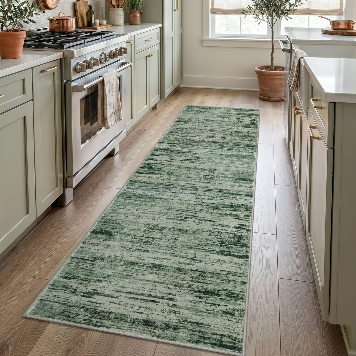 Lansny Abstract Washable 2x6 Runner Rug Non Slip Runners for Hallway