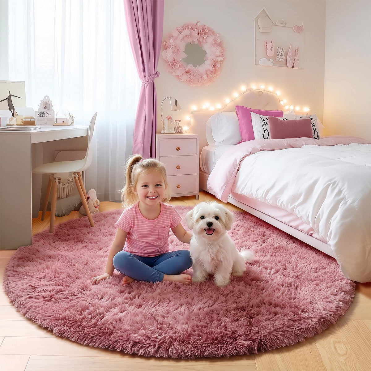 White Runner Rugs for Bedroom Living Room, Fluffy 2x6 Bedside Soft Area Rug