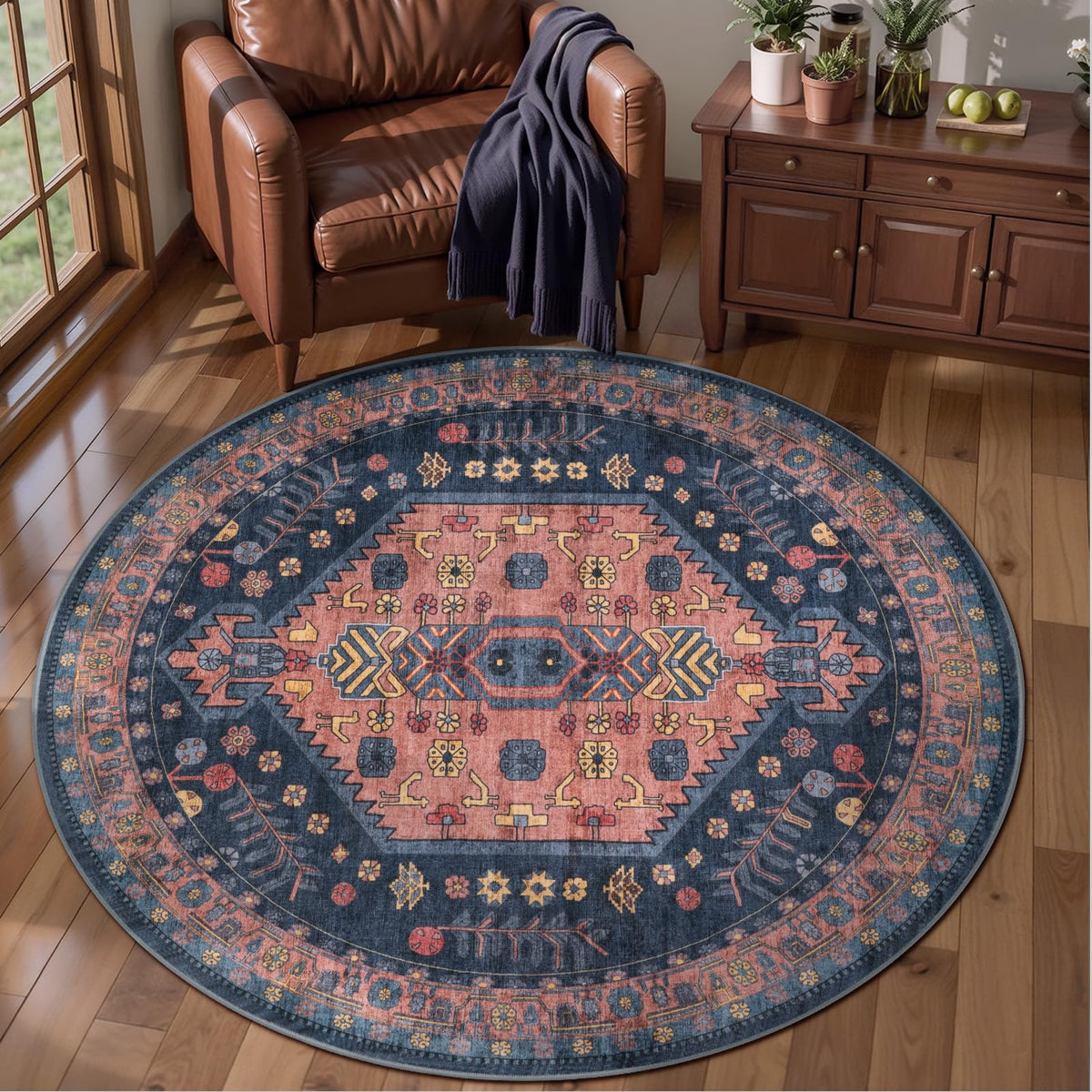 Ciicool Washable 3x5 Area Rug,Boho Non-Slip Indoor Mat for Entryway Kitchen