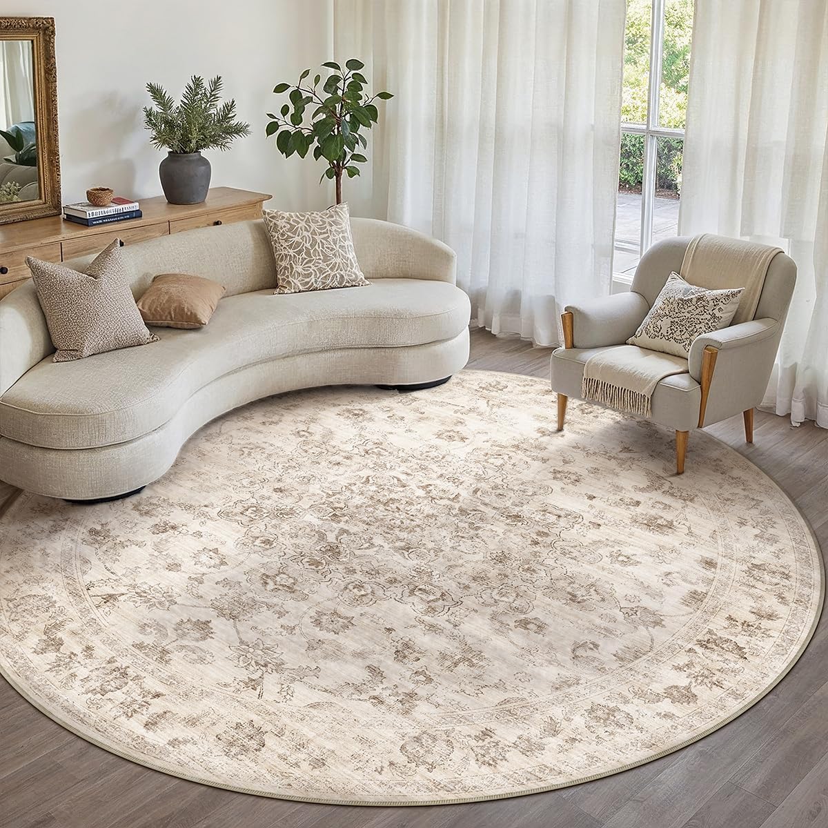 2x3 Beige Neutral Area Rug