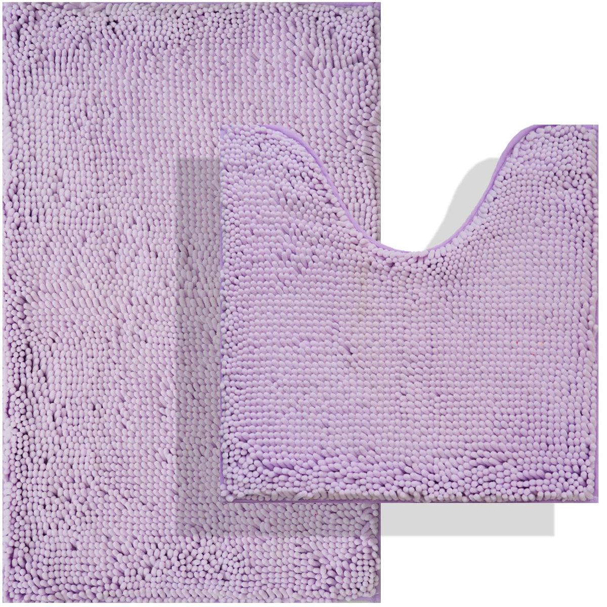BOANKODU Bathroom Rugs Sets 2 Piece, Extra Soft Chenille Bath Mat Absorbent Bathroom Rug, Bathroom Mat with PVC Non-Slip Bottom, Machine Washable Bath Rugs (32x20 Inch + 24x16 Inch, Light Grey)