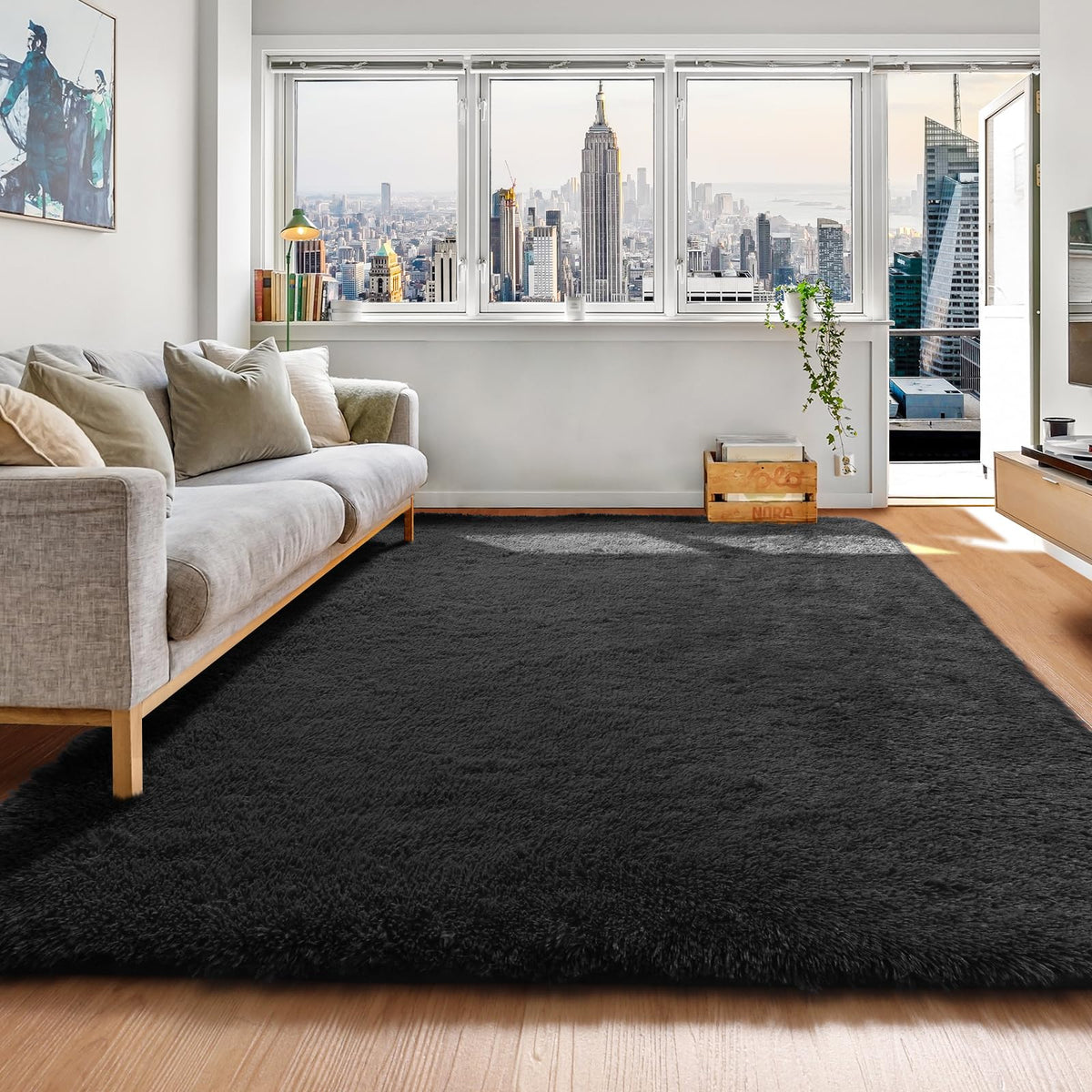 White Runner Rugs for Bedroom Living Room, Fluffy 2x6 Bedside Soft Area Rug