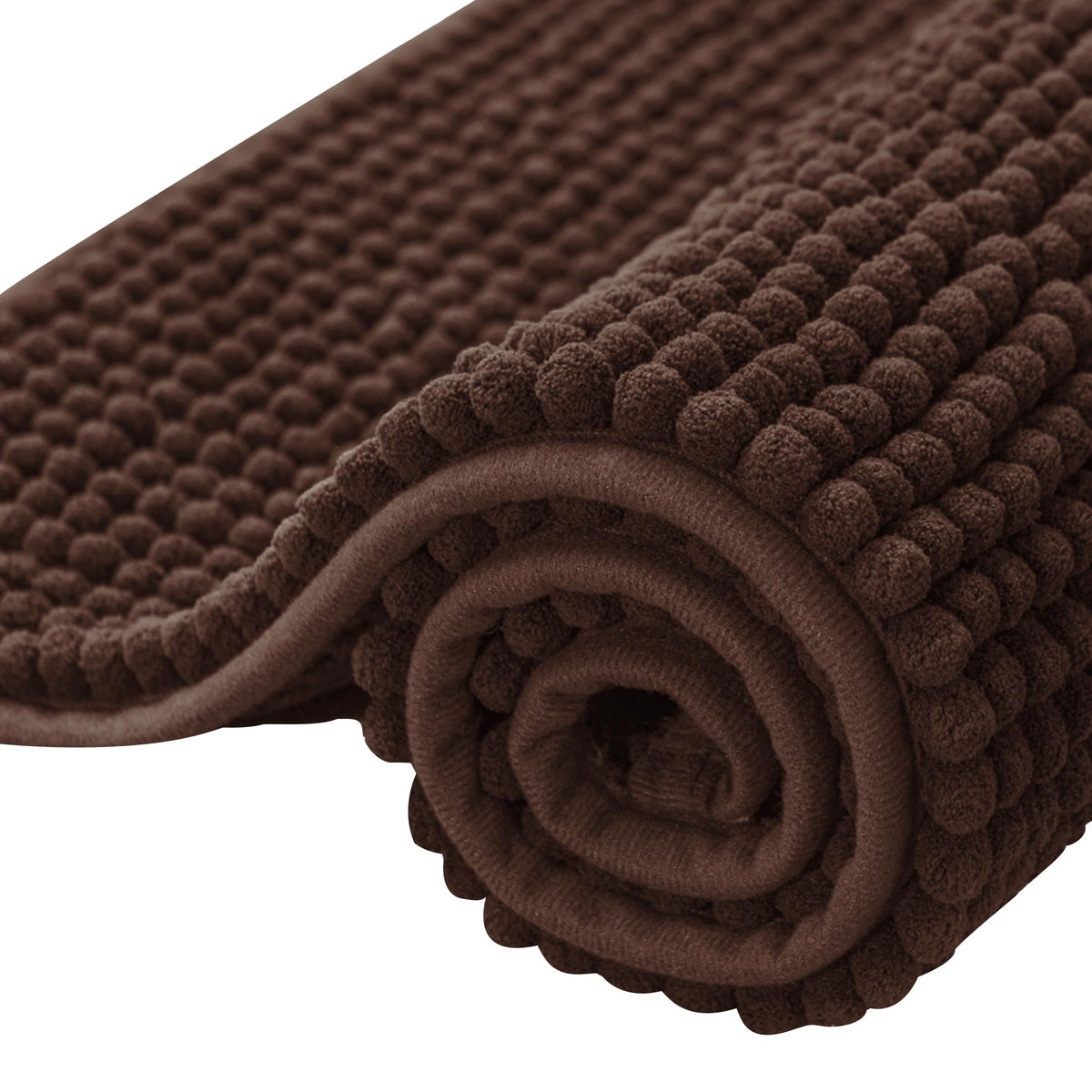SUBRTEX Bathroom Rugs Chenille Bath Rug Soft Short Plush Bath Mat Soft Shower Mat Water Absorbent Shower Mat Quick Dry Machine Washable(White,18" x 24")