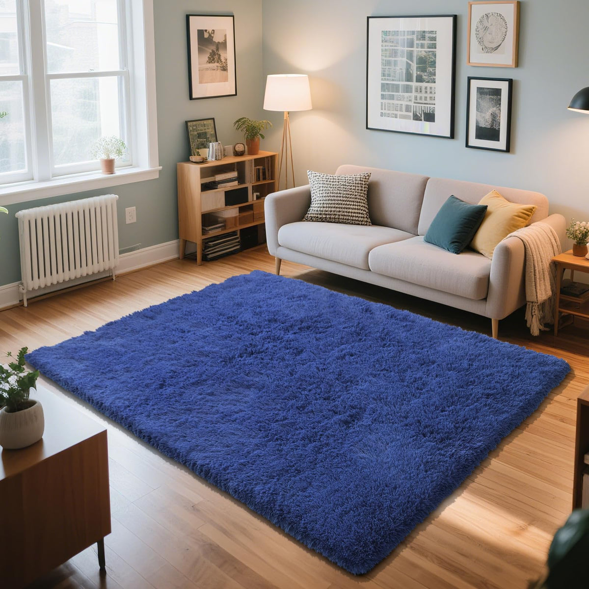 Beige 2x4 Area Rugs for Bedroom, Fluffy Shag Rug Small Rug Bedside Carpet