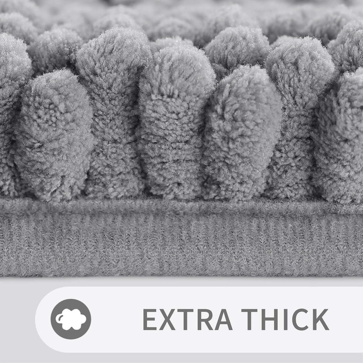 Yimobra Bathroom Rug Set 2 Piece, Absorbent Bath Mat Set, 32x20+24x17, Gray