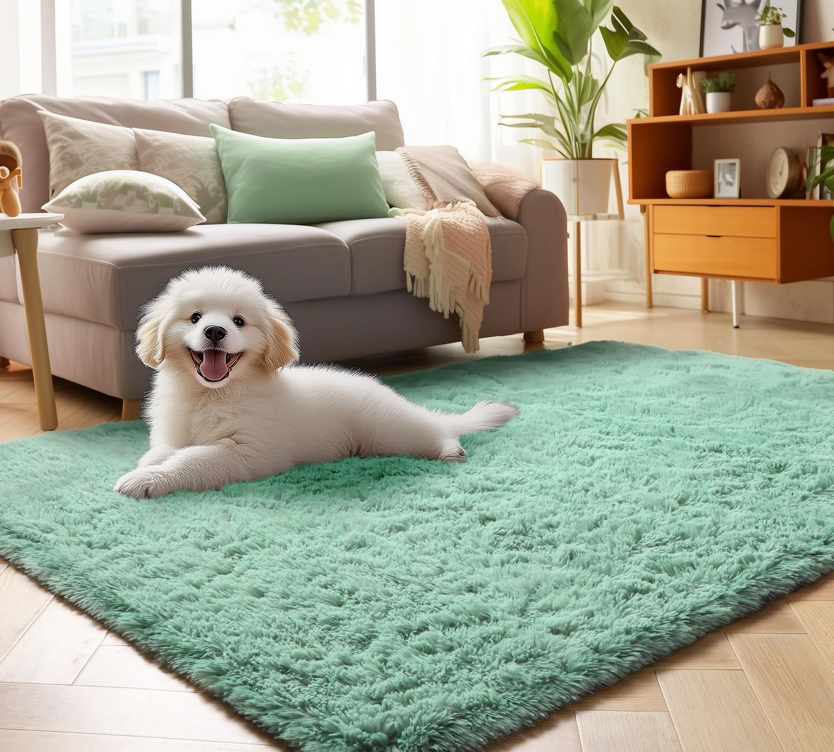 White Runner Rugs for Bedroom Living Room, Fluffy 2x6 Bedside Soft Area Rug