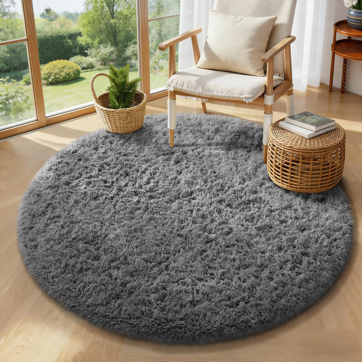 Ophanie 2x6 Washable Runner Rug for Hallway,Non-Slip Fluffy Soft Bedside Rugs, Bedroom Living Room Grey Shaggy Gray Carpet for Kids Girls Boys Dorm Nursery Home Decor Aesthetic