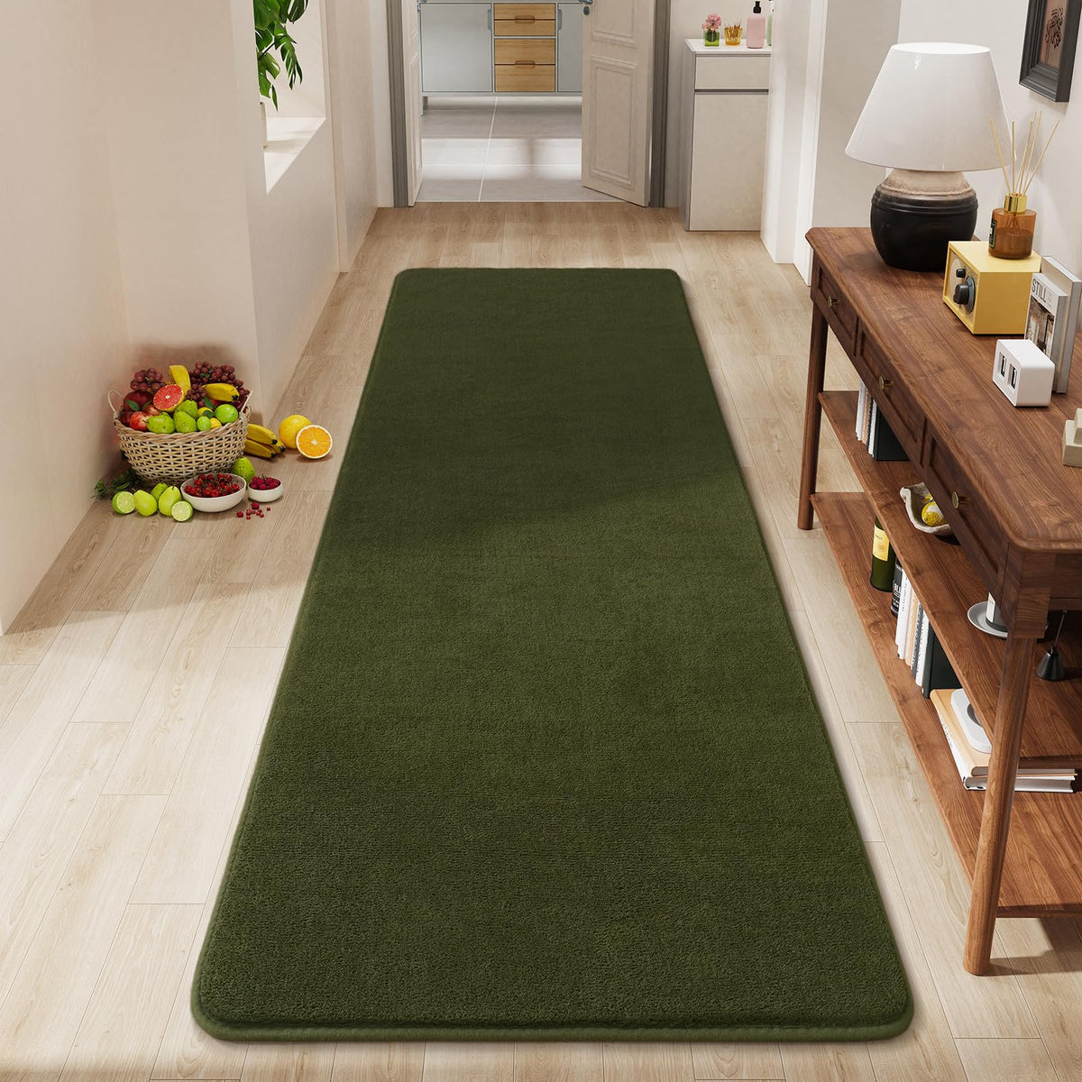 Amearea Modern Soft Hallway Runner Rug, 2x6 Feet Black Washable Runner Rugs