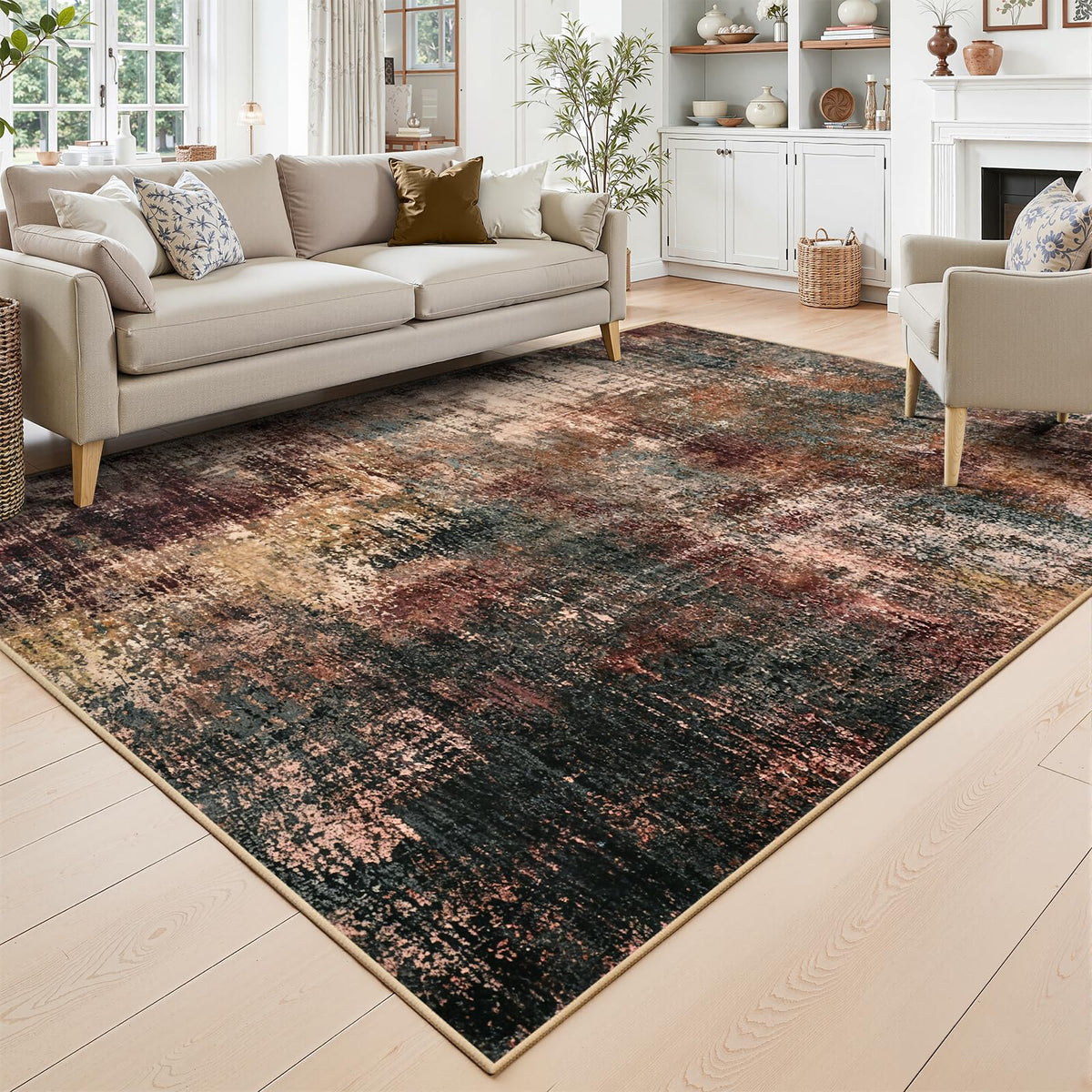 Toneed Washable 2x6 Non-Slip Runner Rug for Hallway Kitchen, Grey