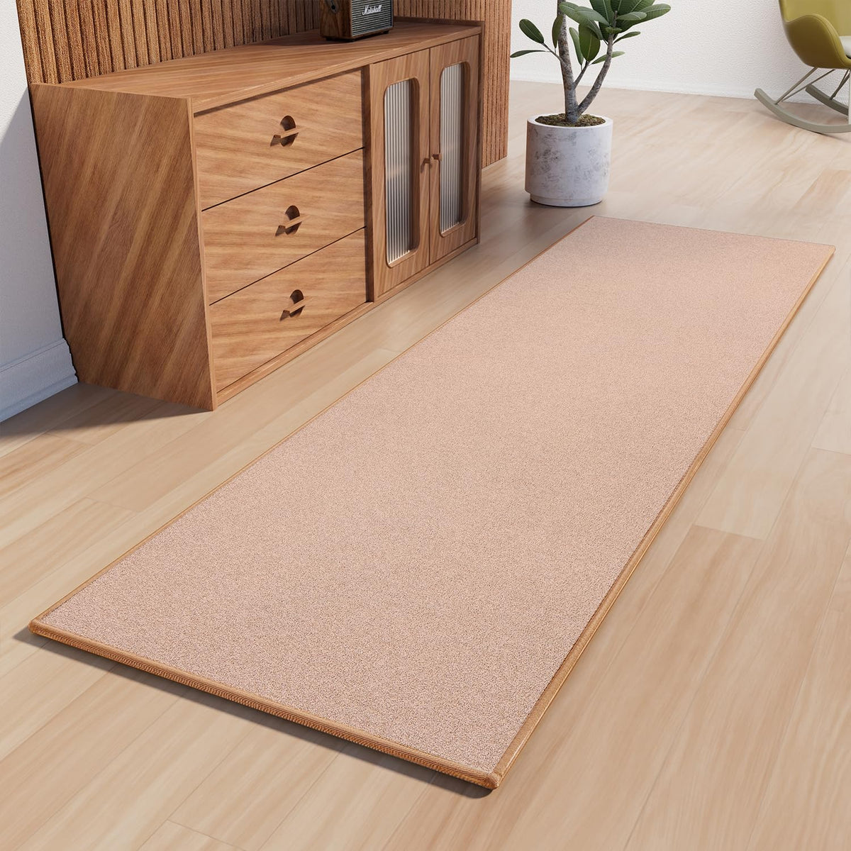 AREDO Runner Rug with Non Slip Rubber Backing 2*6 ft, Washable Soft Floor Carpet for Kitchen, Hallway, Entryway Indoor, Bedroom, Laundry, Low Pile Area Rugs, Solid color with Pointillism style, BLACK