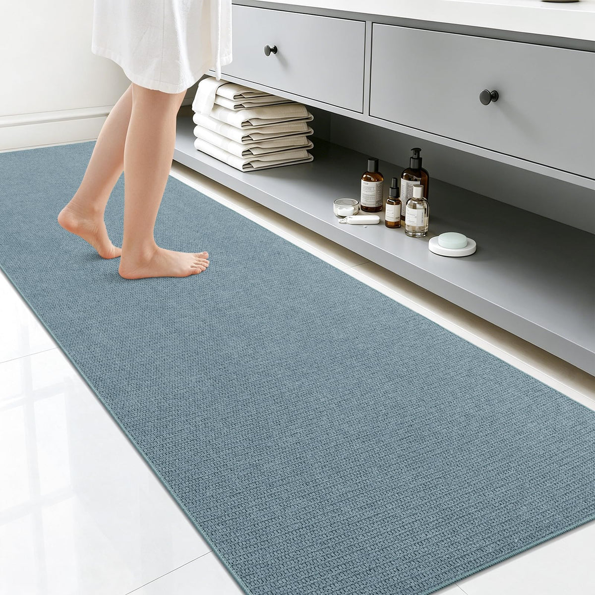 Smiry Ultra Thin Bath Mat 30X20, Non Slip Rubber Washable Bathroom Rugs