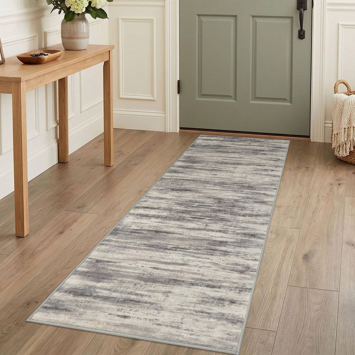 KOZYFLY Abstract Rugs for Entryway 2x3 Washable Small Area Rug Grey-Blue