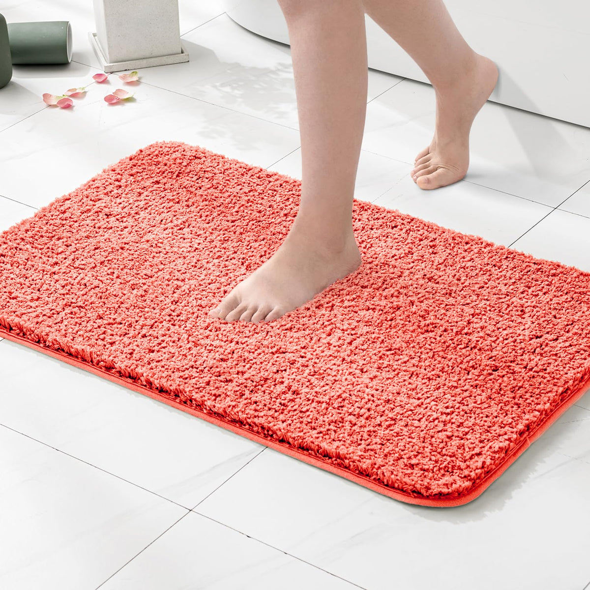 MIULEE Dark Purple Bathroom Rugs Soft Small Microfiber Bath Mat 16x24 Inch