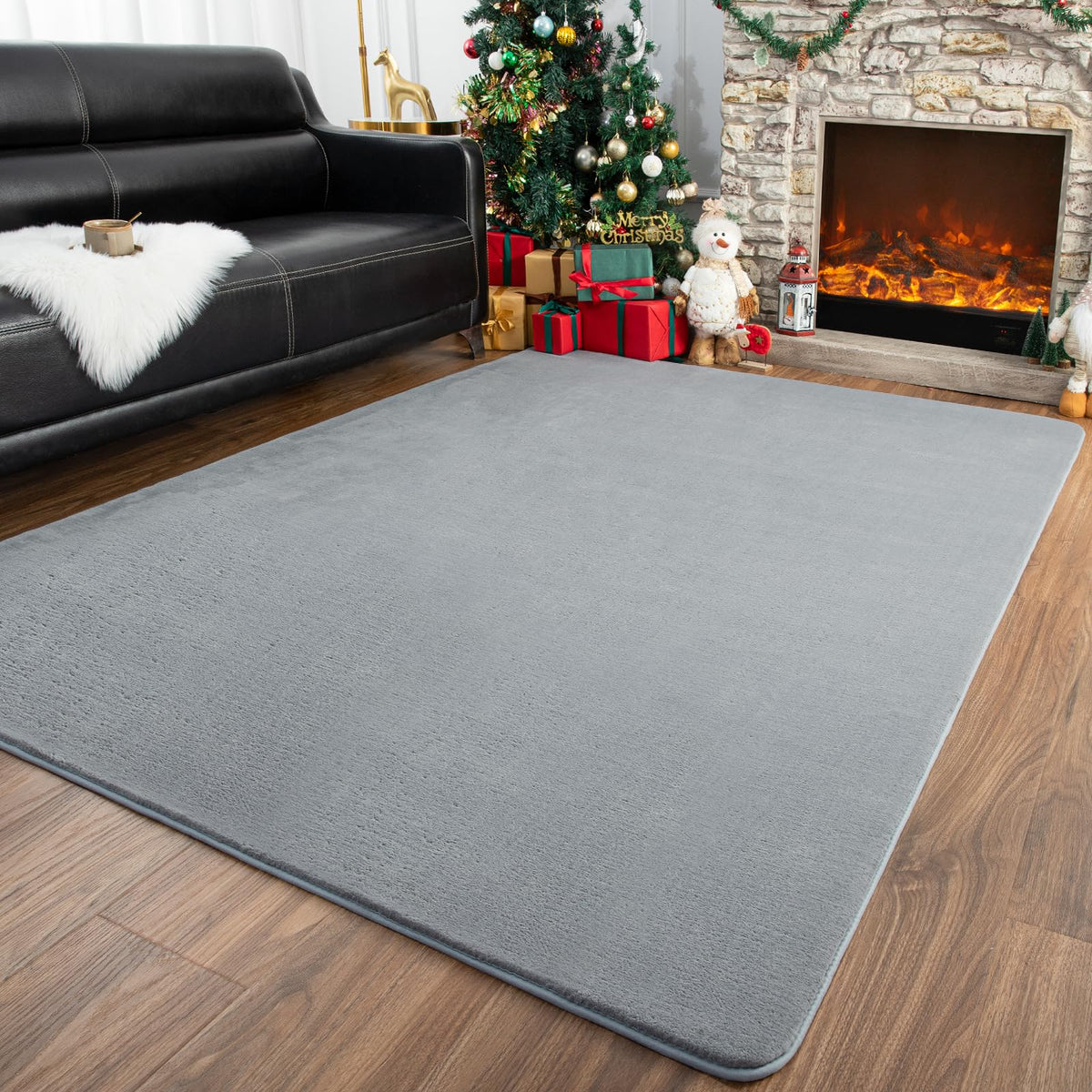 Przemy 2x6 Soft Runner Rug for Bedroom Living Room, Dark Purple Washable