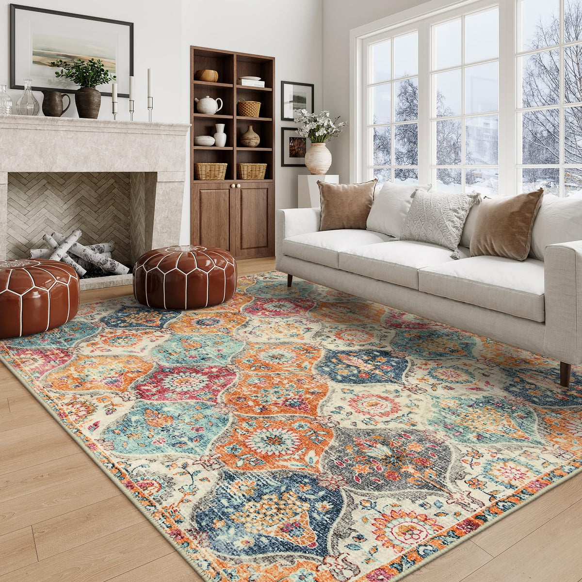 Lahome Washable Rugs for Entryway, 2x3 Kitchen Rugs Non Slip Washable