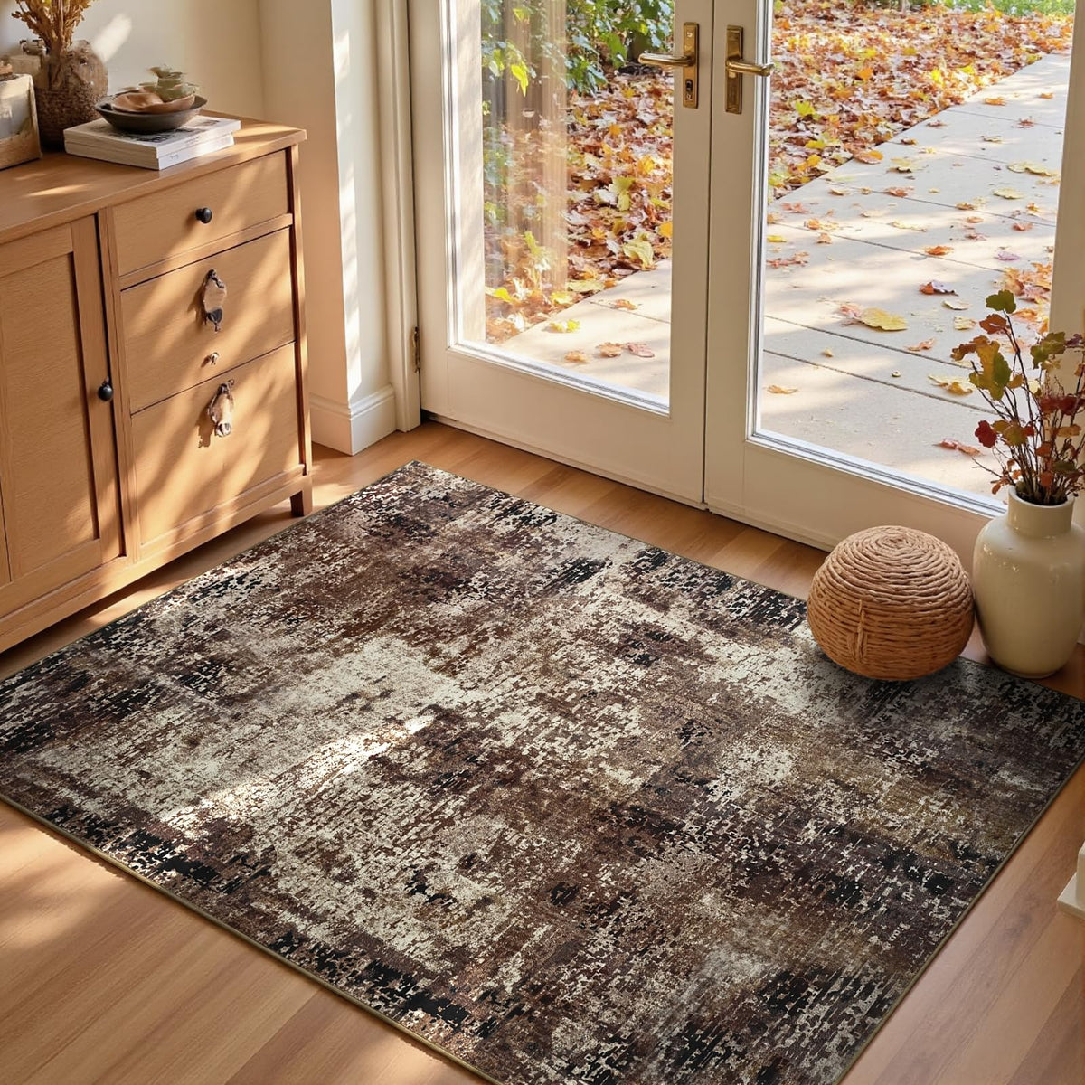 Ompaa 2x6 Rug Runners for Hallways Kitchen Runner Rug Non Slip Washable Grey Long Runner Rugs with Rubber Backing Soft Abstract Carpet Runner for Hallways, Kitchen, Bedroom, Bathroom, Entryway