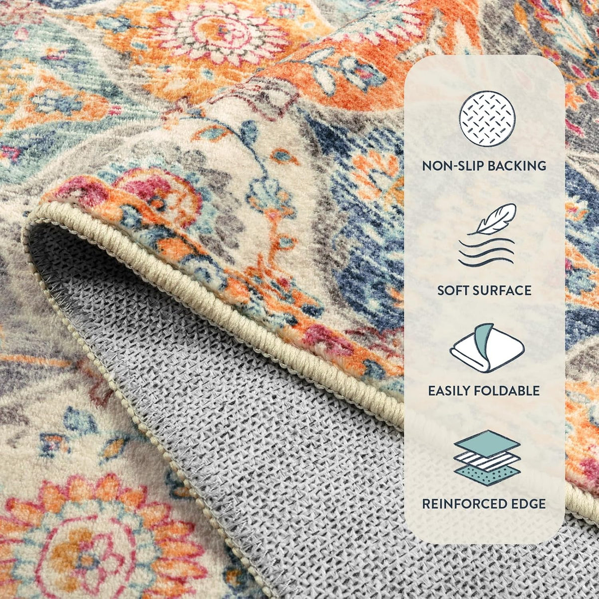 Lahome Washable Rugs for Entryway, 2x3 Kitchen Rugs Non Slip Washable