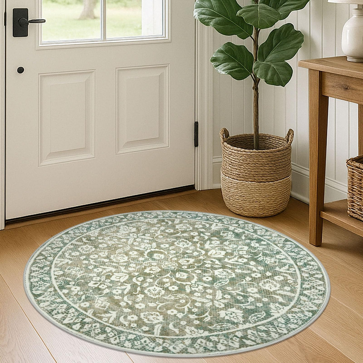 Vintage Washable Entryway Rug 2x3 Small Area Rug Non Slip Door Mat