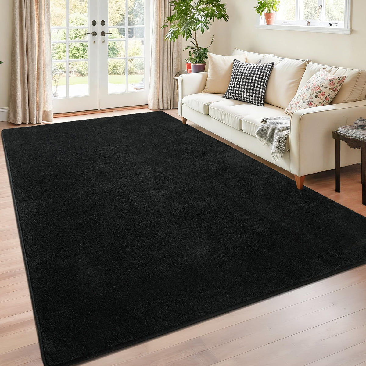 Chicrug Black 2x6 Minimalist Washable Runner Rugs for Hallway Entryway