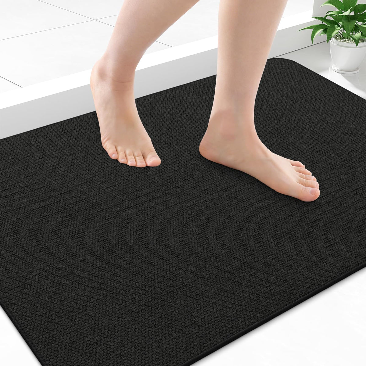 Smiry Ultra Thin Bath Mat 30X20, Non Slip Rubber Washable Bathroom Rugs