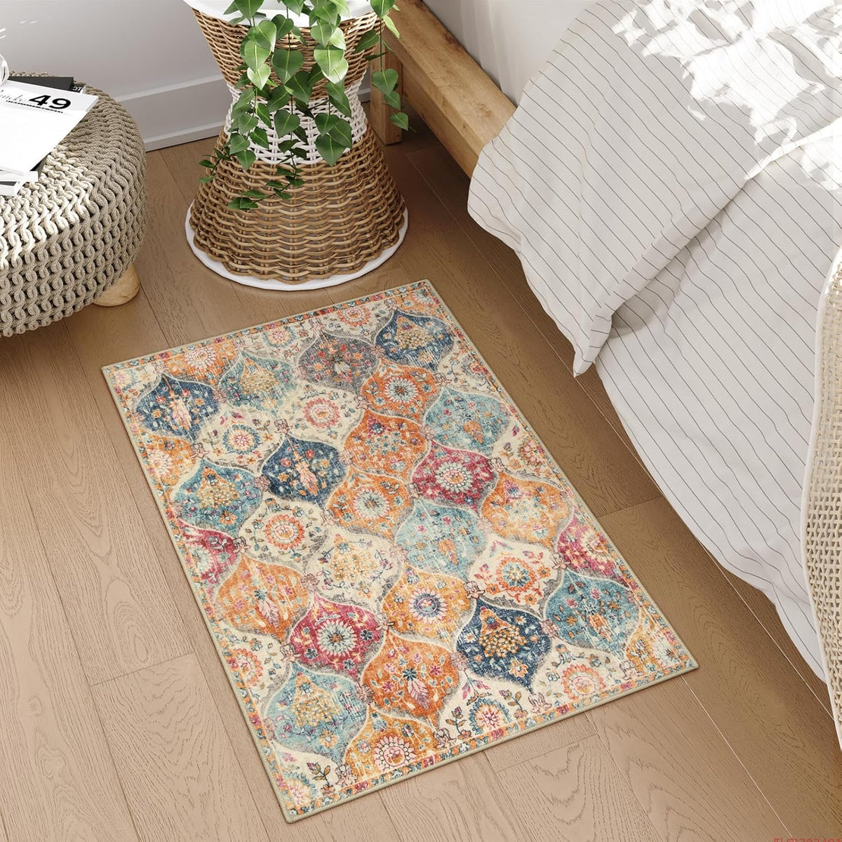 Lahome Washable Rugs for Entryway, 2x3 Kitchen Rugs Non Slip Washable