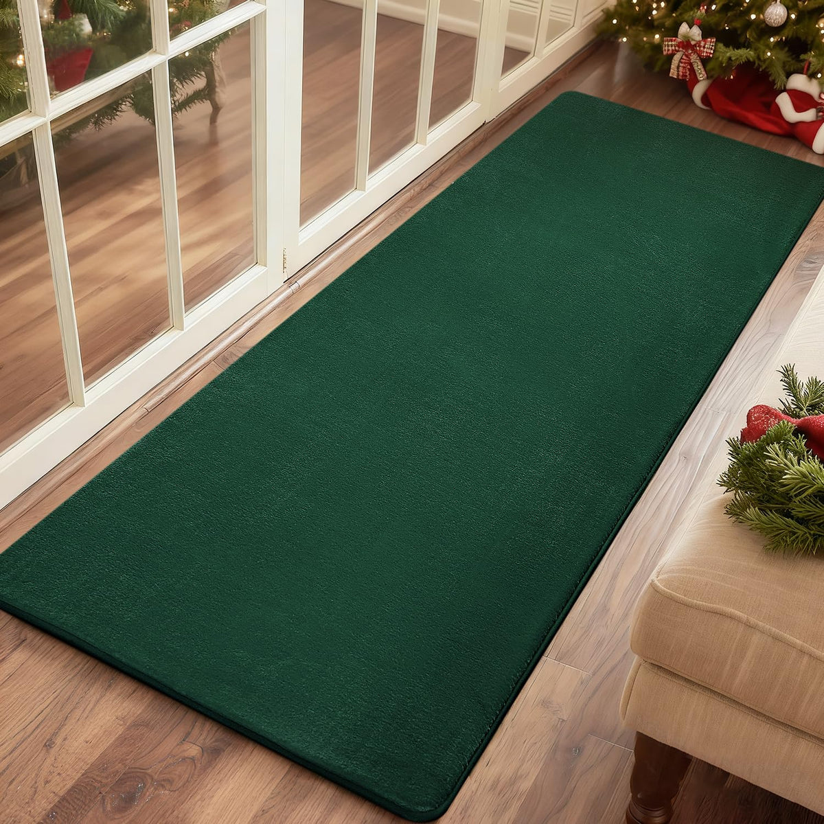 Przemy 2x6 Soft Runner Rug for Bedroom Living Room, Dark Purple Washable