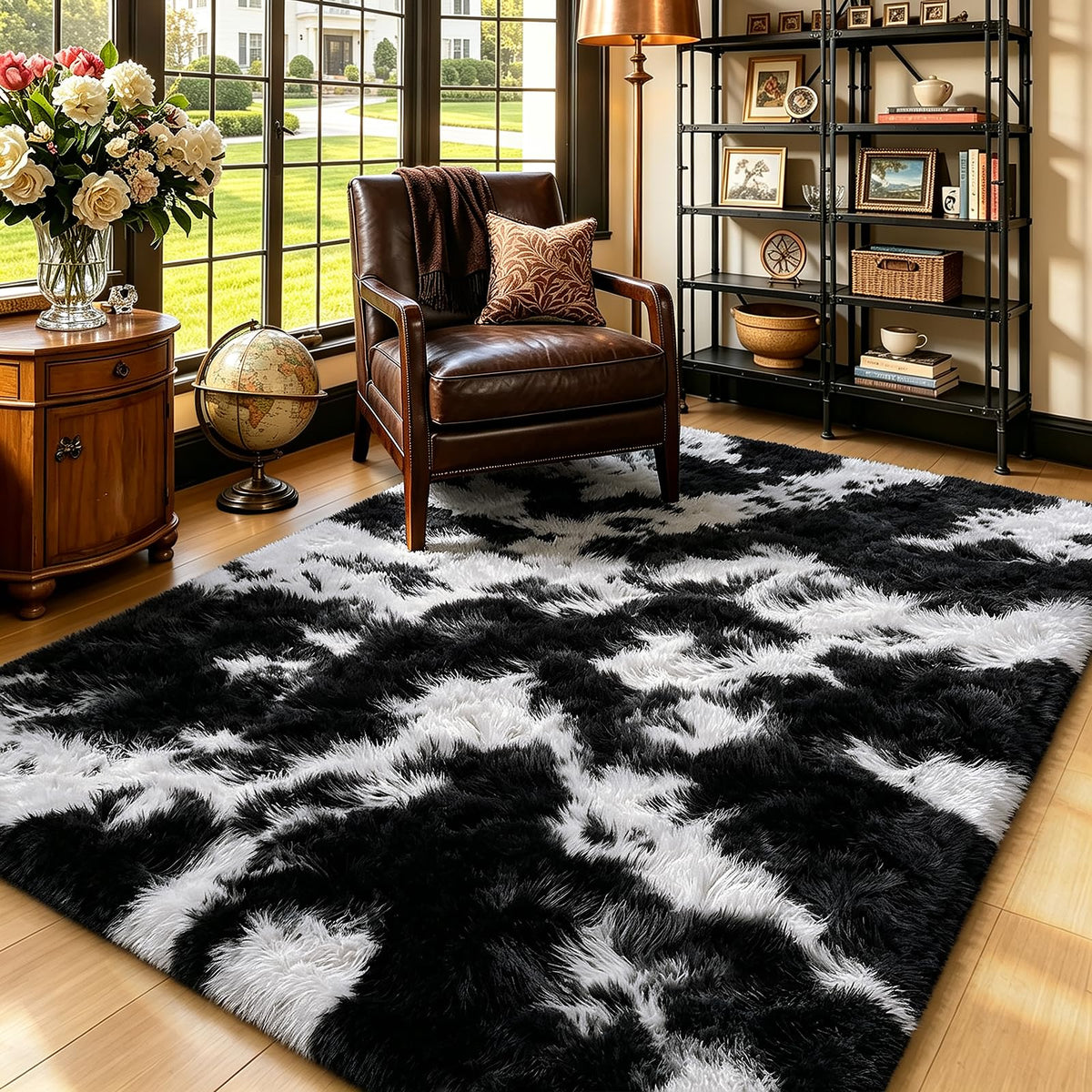 Beige 2x4 Area Rugs for Bedroom, Fluffy Shag Rug Small Rug Bedside Carpet