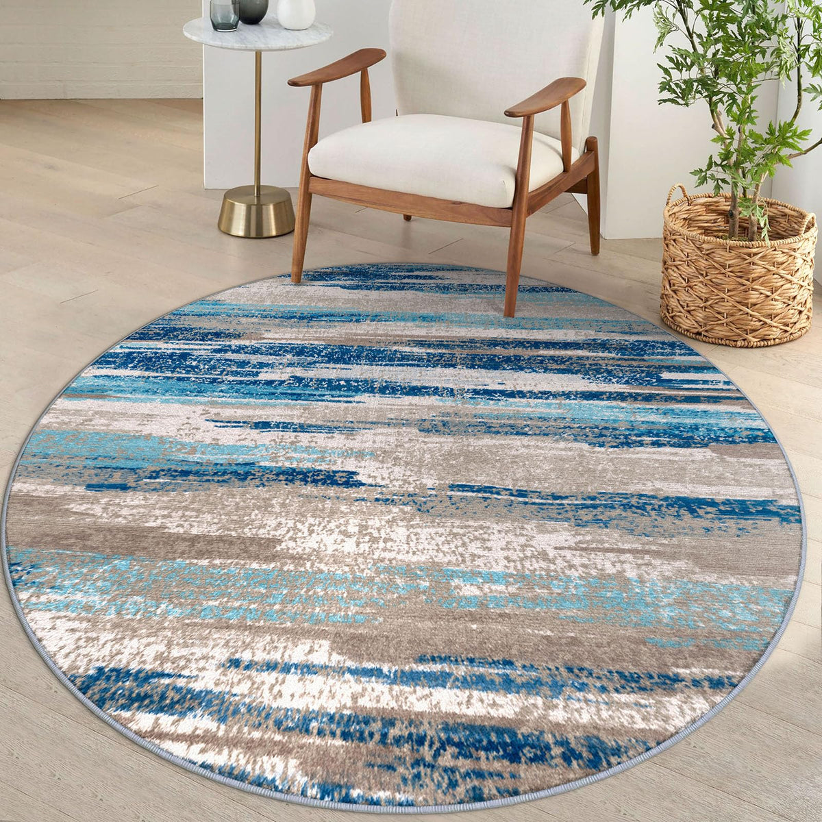 Lansny Abstract Washable 2x6 Runner Rug Non Slip Runners for Hallway
