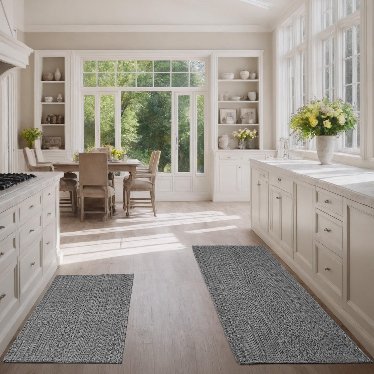 MatEssenz 2x3 Textured Washable Entry Rug, Natural Woven Low-Profile Door Mat with Non-Slip TPR Backing, Brown, for Entryway, Kitchen, Laundry Room