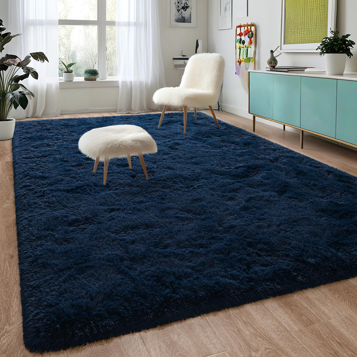 DweIke Fluffy Sage Green Runner Rugs for Bedroom, 2x6 Feet Soft Plush Long Runners for Girls Boys Kids, Non-Slip and Machine Washable Bedside Rug, Small Throw Carpet for Hallway Rooms Decor