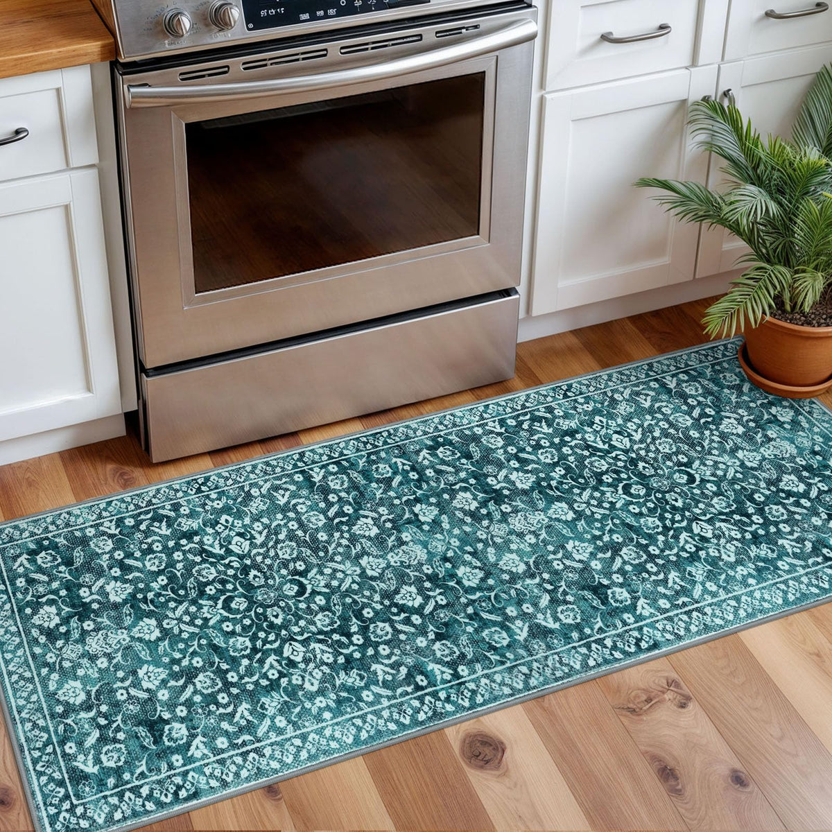 Vintage Washable Entryway Rug 2x3 Small Area Rug Non Slip Door Mat