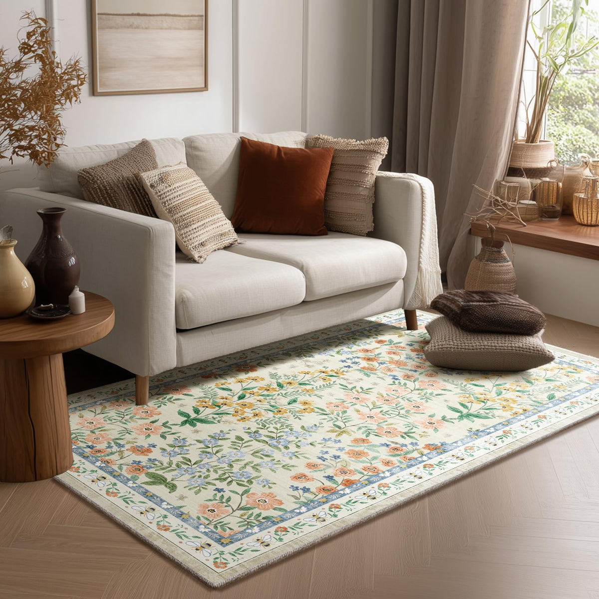 Machine Washable Small Rugs for Entryway: Door Mat Indoor Entrance 2x3 Throw Rug Non-Slip Low Pile Soft Kitchen Rugs for Front Door Indoor Entrance Entry Bedside Kids Room