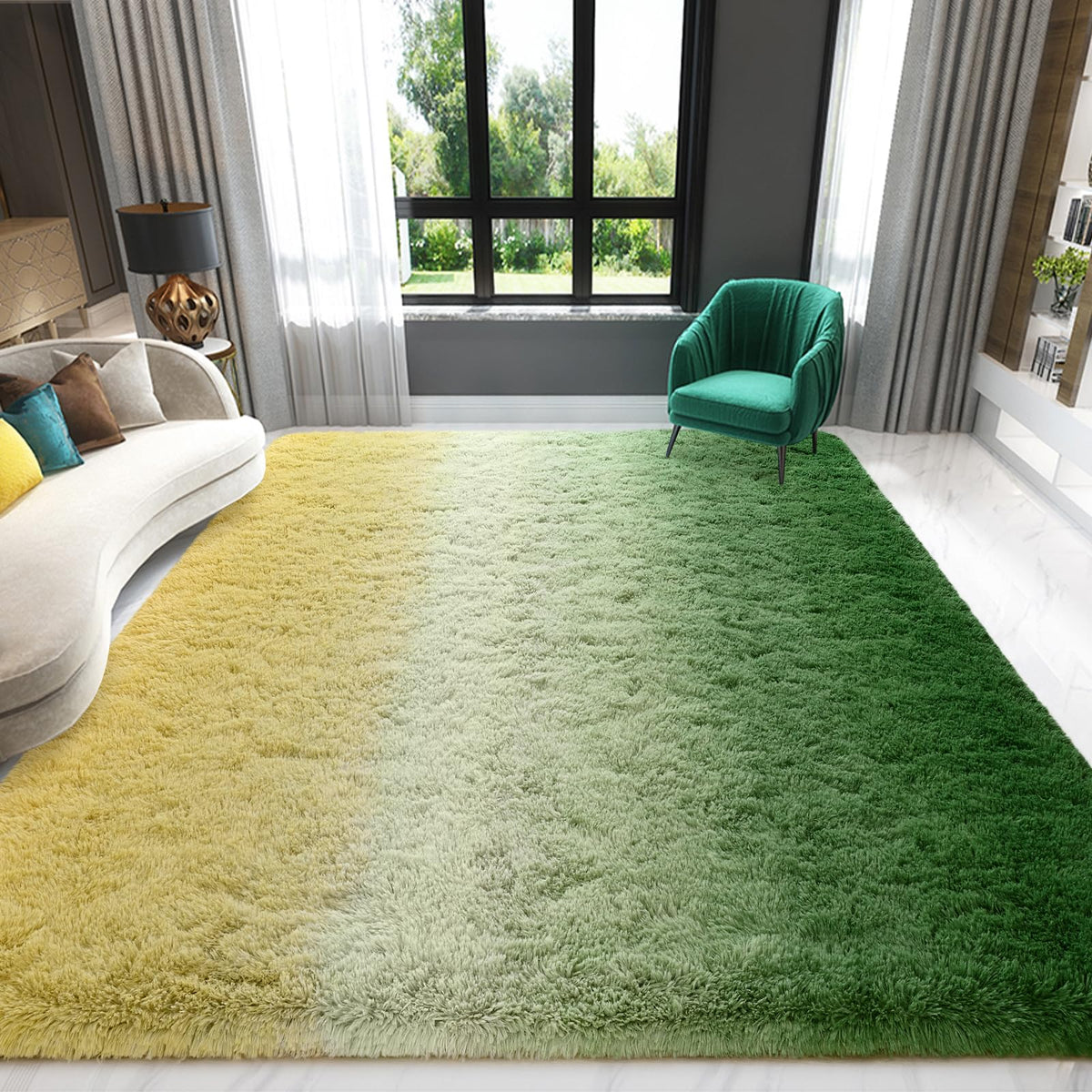 Sage Green Runner Area Rugs for Bedroom Living Room, 2x6 Feet Fluffy Bedside Rugs, Soft Shaggy Carpet Rug for Kids Room Nursery, Furry Rugs for Girls Boys Dorm Room Home Decor