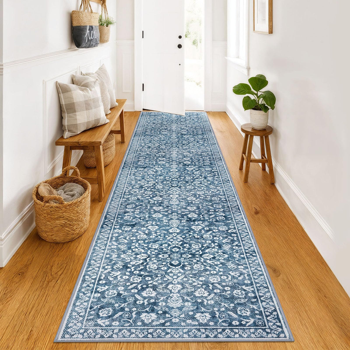 Vintage Washable Entryway Rug 2x3 Small Area Rug Non Slip Door Mat