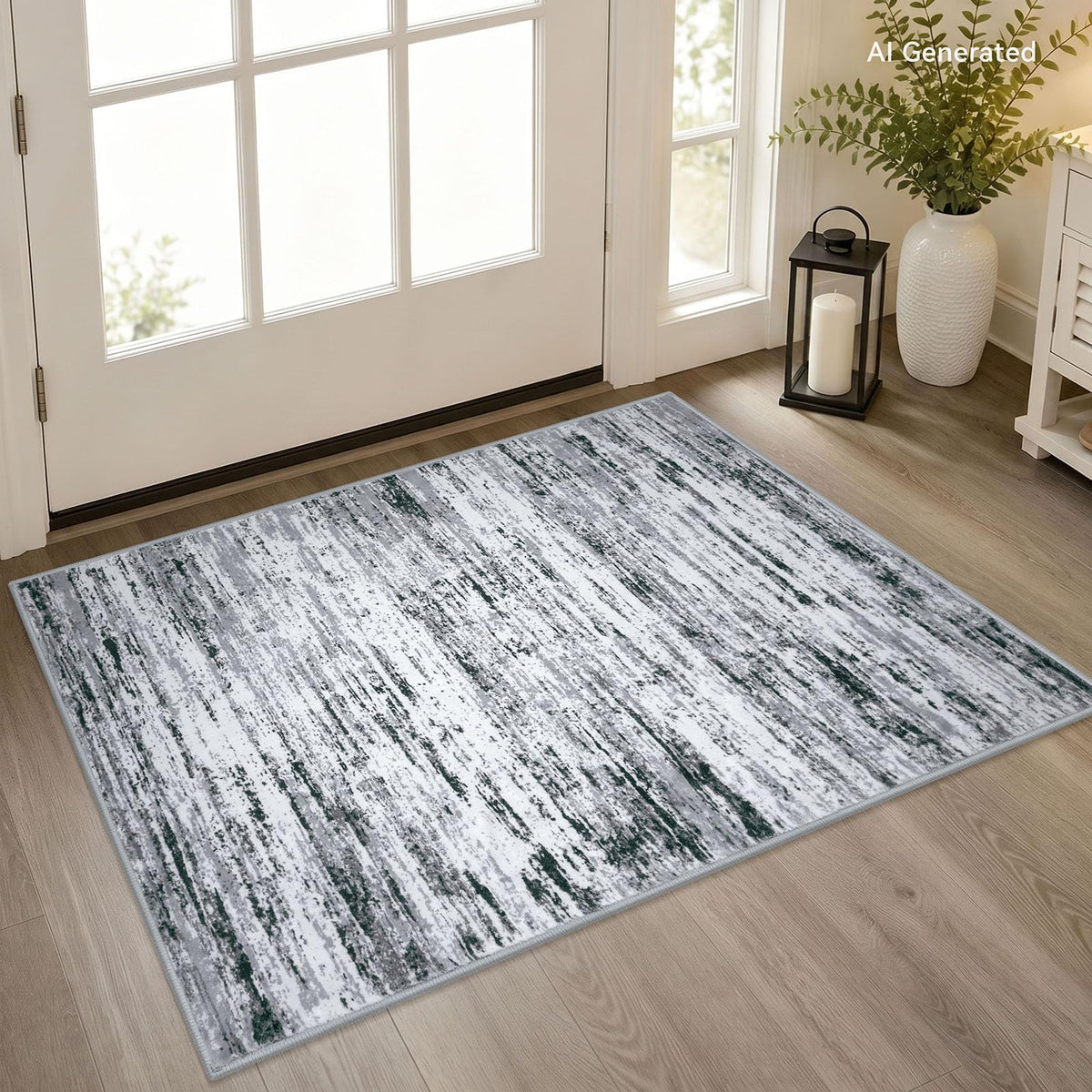 Lansny Abstract Washable 2x6 Runner Rug Non Slip Runners for Hallway