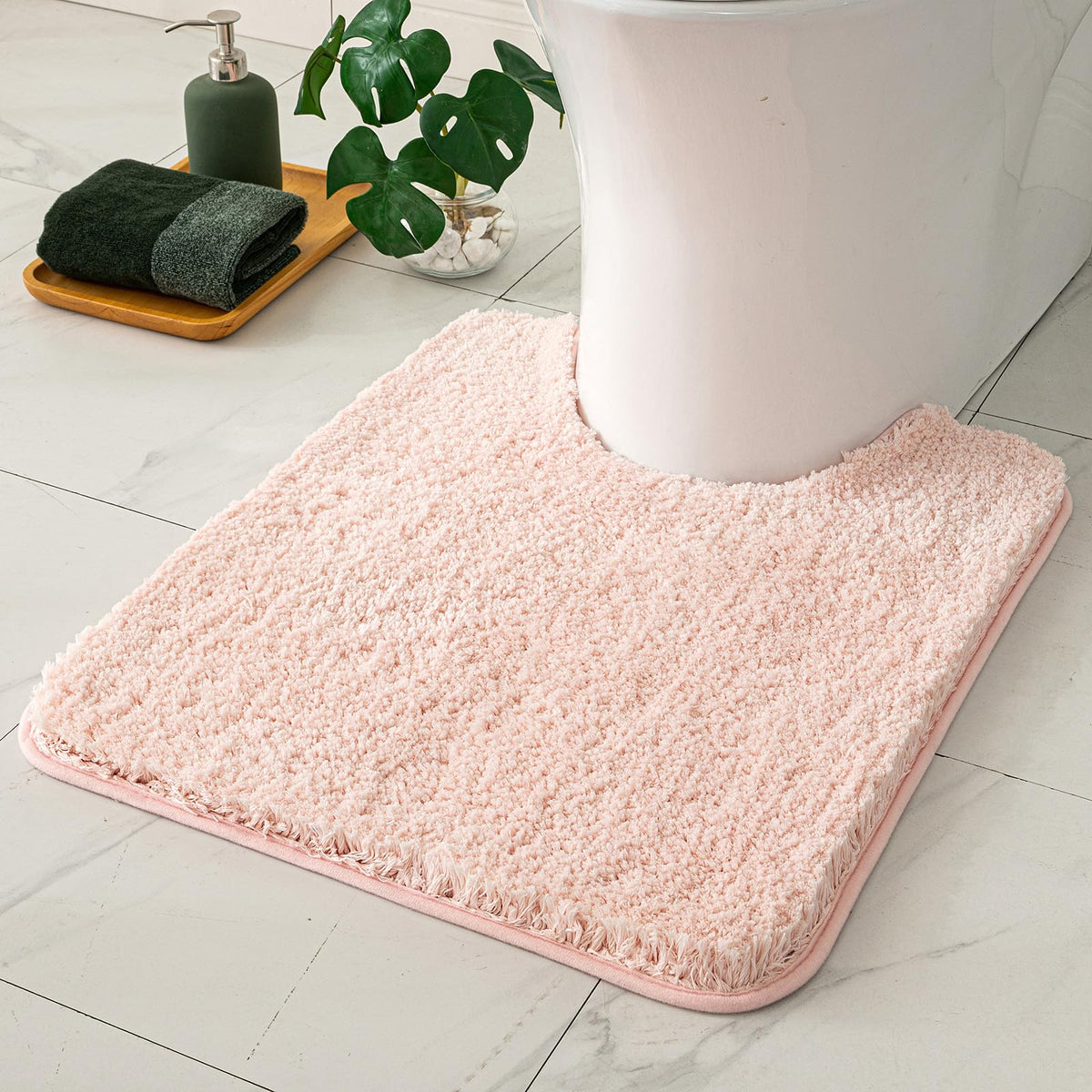 MIULEE Dark Purple Bathroom Rugs Soft Small Microfiber Bath Mat 16x24 Inch