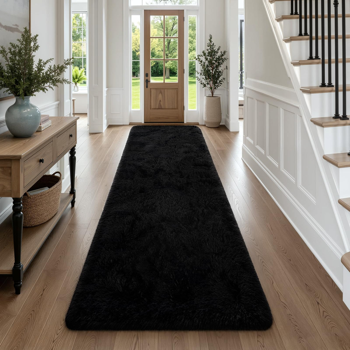 Deerhoo Runner Rugs 2x6 for Hallways Bedroom, Light Grey
