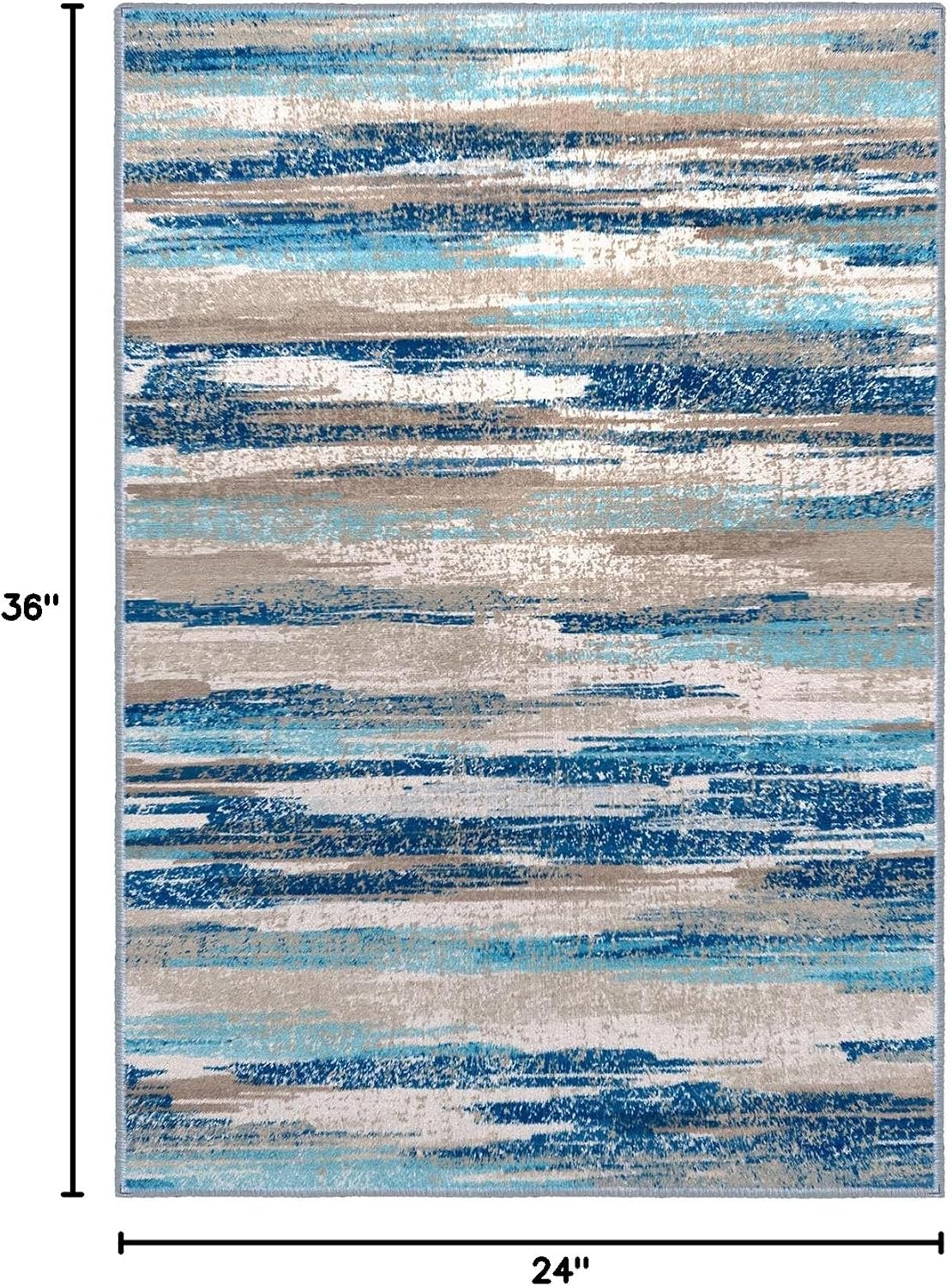 Lansny Abstract 2x3 Area Rug Small Washable Entryway Rug Non Slip Door Mat