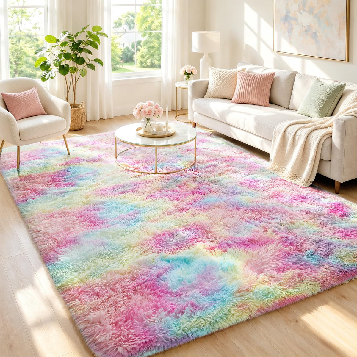 Ophanie 2x6 Washable Runner Rug for Hallway,Non-Slip Fluffy Soft Bedside Rugs, Bedroom Living Room Grey Shaggy Gray Carpet for Kids Girls Boys Dorm Nursery Home Decor Aesthetic