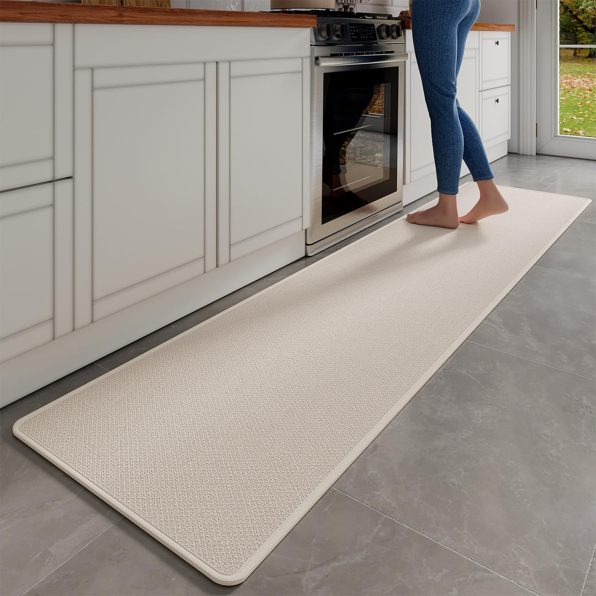 YDKGL Kitchen Rugs Kitchen Mats for Floor Non Slip Washable Brown 17"x30"