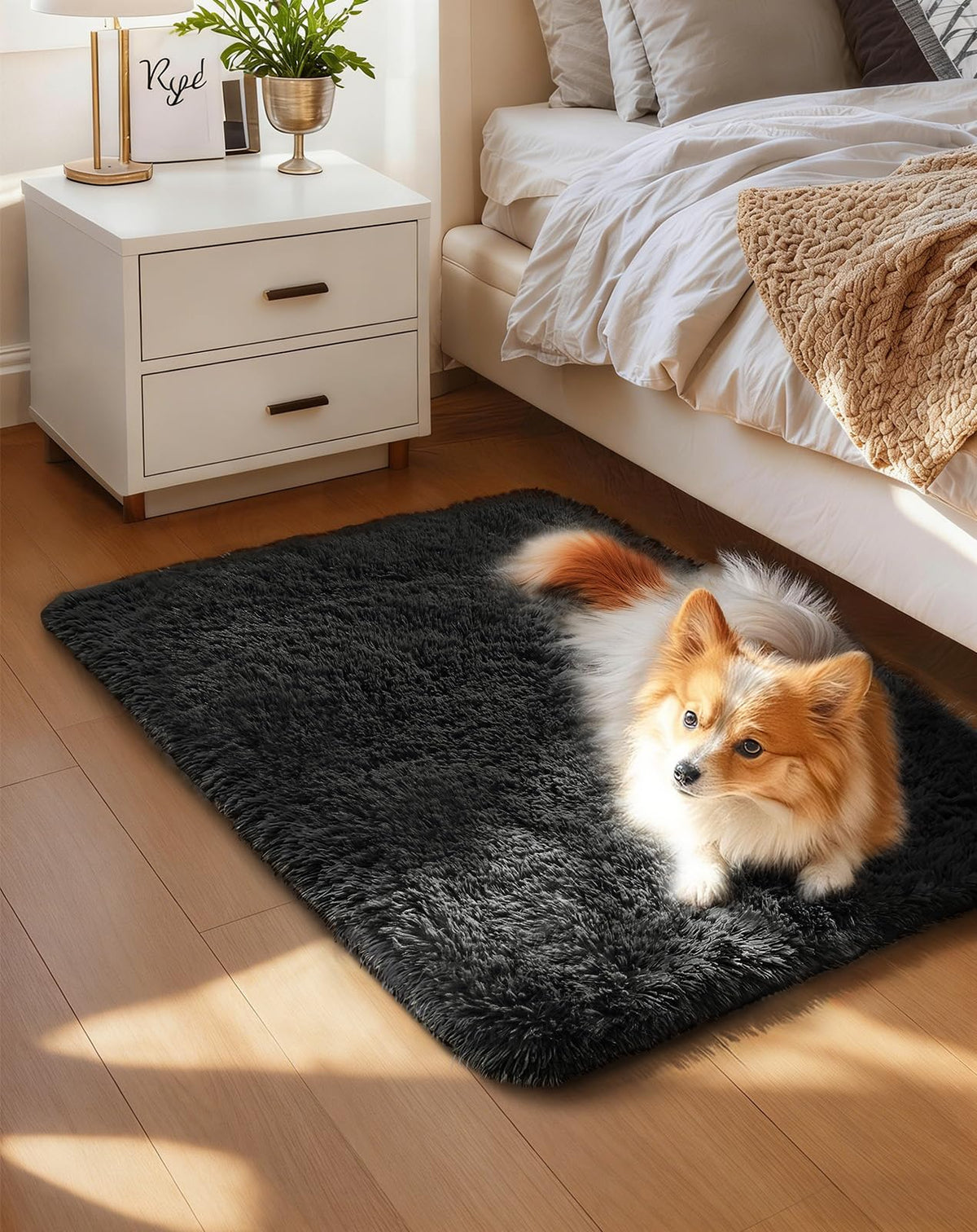Ophanie 2x6 Washable Runner Rug for Hallway,Non-Slip Fluffy Soft Bedside Rugs, Bedroom Living Room Grey Shaggy Gray Carpet for Kids Girls Boys Dorm Nursery Home Decor Aesthetic
