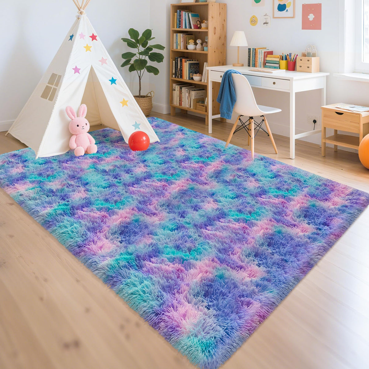 Soft Fluffy Beige Runner Rug for Bedroom, Bedside Long Rug Runner