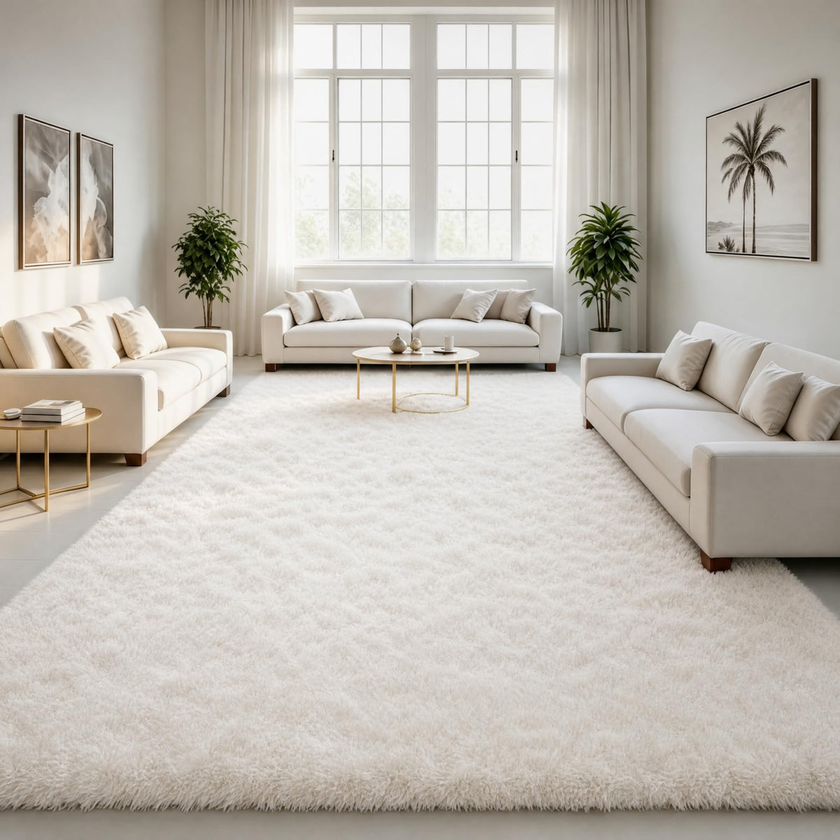 LOCHAS 2x3 Area Rugs Fluffy Living Room Carpets for Kids Bedroom, Brown