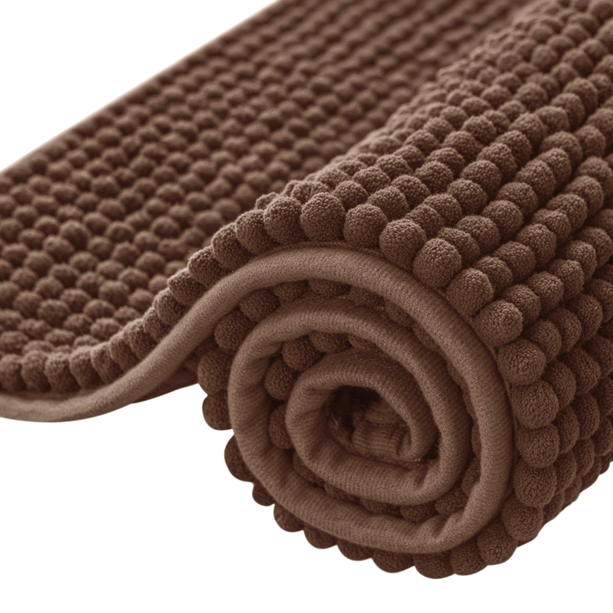 SUBRTEX Bathroom Rugs Chenille Bath Rug Soft Short Plush Bath Mat Soft Shower Mat Water Absorbent Shower Mat Quick Dry Machine Washable(White,18" x 24")