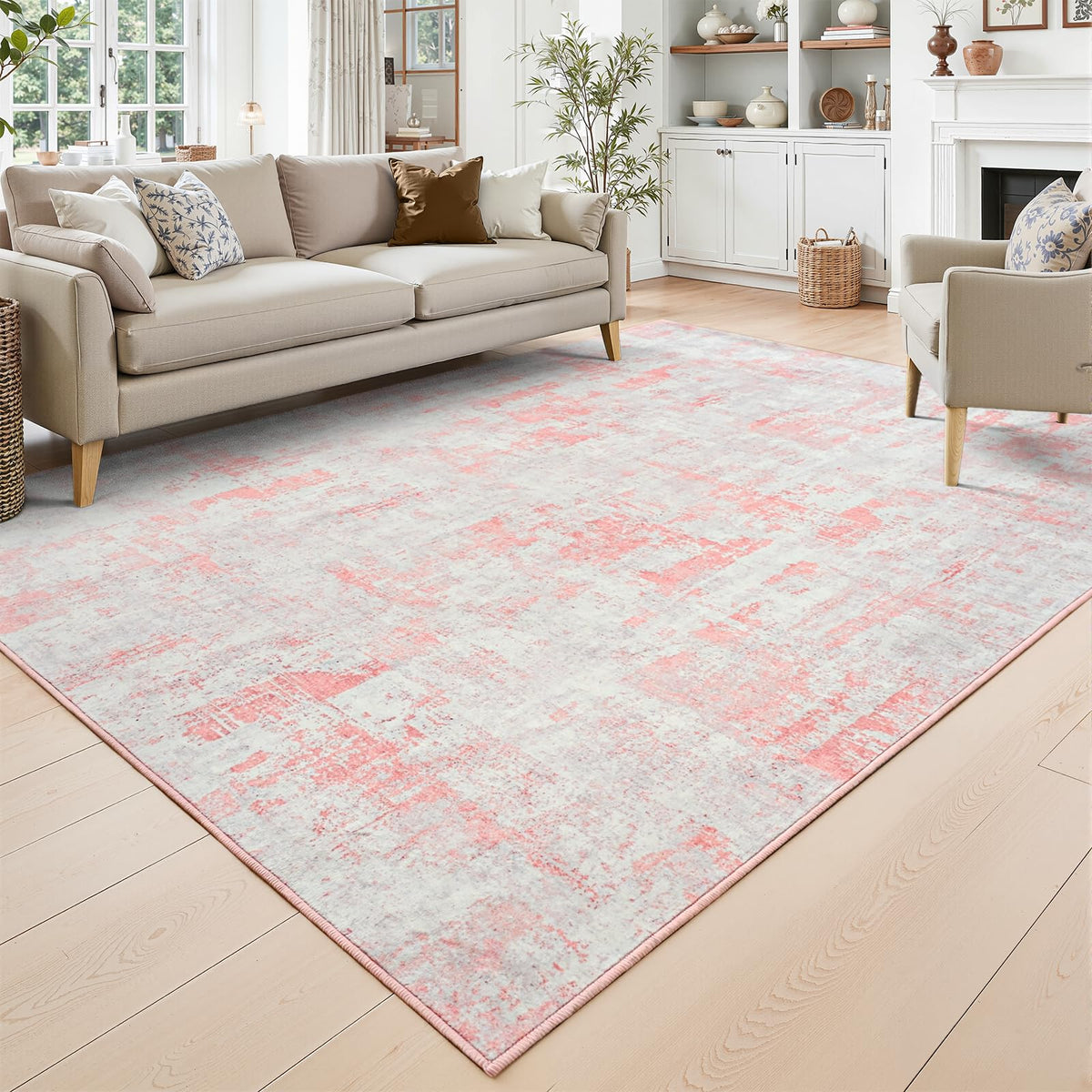 Toneed Washable 2x6 Non-Slip Runner Rug for Hallway Kitchen, Grey