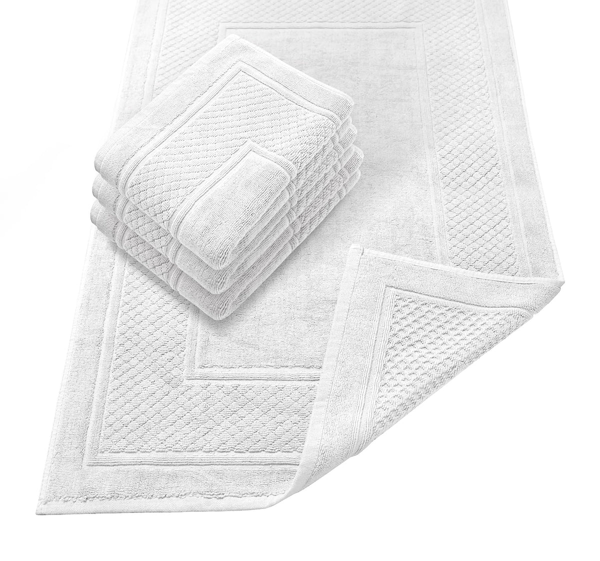 Avalon Towels Beige Bath Mat - 100% Cotton Set of 2 Absorbent Bathmat - Bathroom Mats Quick Dry Bath Mats for Bathrooms (22x34 Inches)