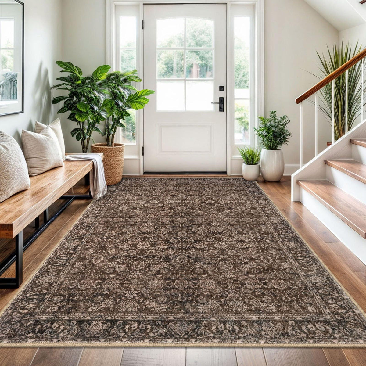 SIILOOM 2x3 Small Washable Area Rug Entryway Door Mat Indoor Kitchen Runner