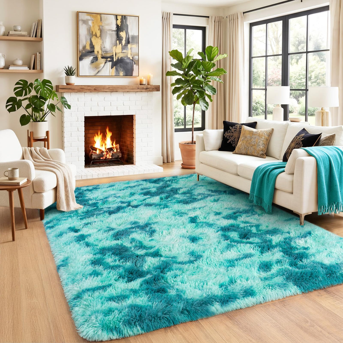 Small Black Area Rug, 2x3 Rug for Bedroom Shaggy Throw Rugs for Dorm Rug, Soft Shag Carpet for Kids Room, Plush Comfy Fluffy Bedside Rug for Home Decor Aesthetic