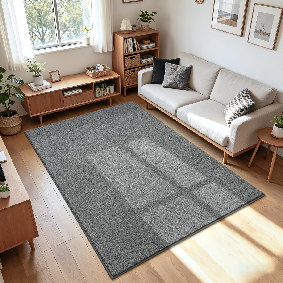 ISEAU 2x6 Soft Runner Rug for Hallway, Washable and Non-Slip, Black